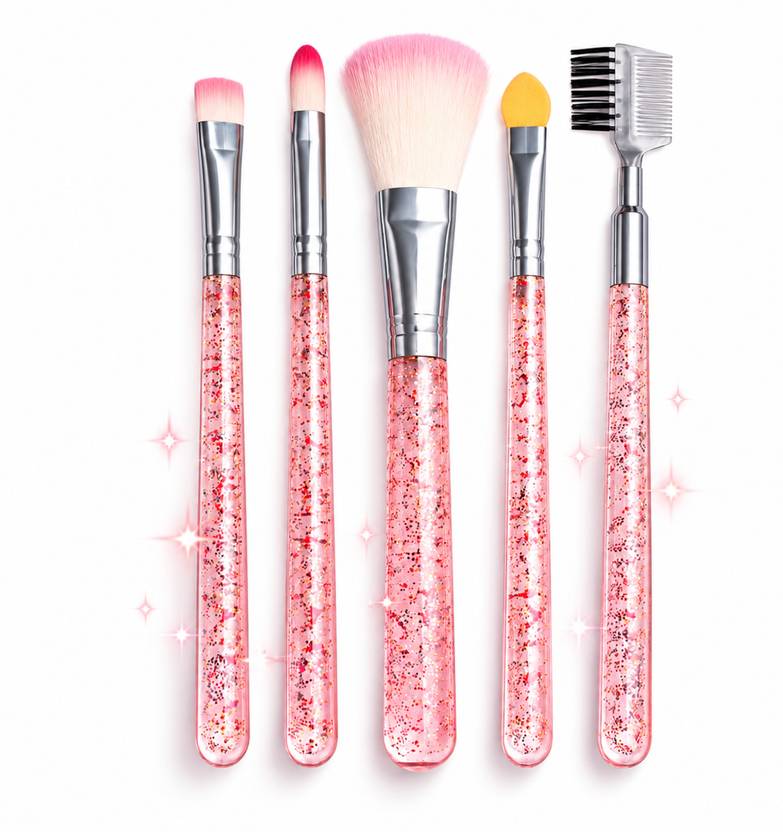 AARVIKAA Makeup Brush Set 5 Pcs Soft Bristle Face Eye Cosmetic Brushes Multicolor