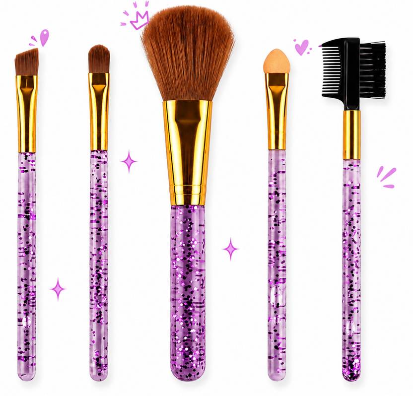 AARVIKAA 5 Pcs Makeup Brushes Set Soft Bristle Face Eye Makeup Kit Multicolor