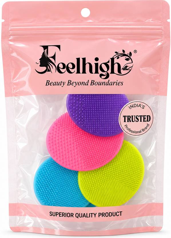 feelhigh 4 Face Scrub, Soft Silicone Facial Cleansing Brush Face Exfoliator