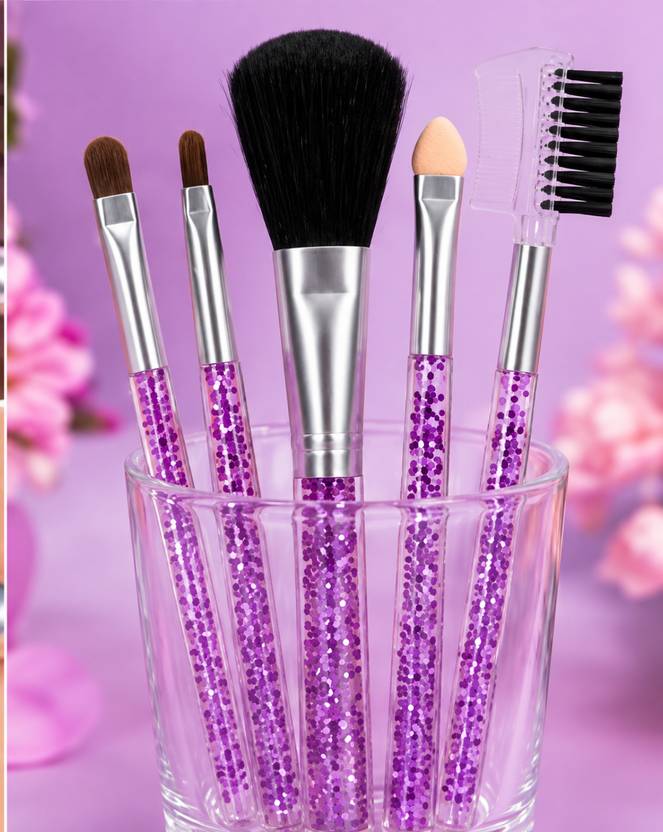 AARVIKAA 5 Pcs Soft Makeup Brush Set for Face Eyes Cosmetic Beauty Kit Multicolor