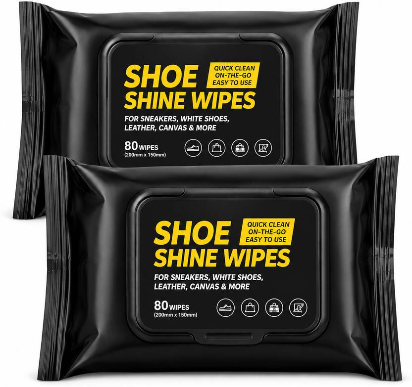 thehungryspot Shoe Cleaning Wipes Pack of 2(160Wipes) | Cleaner Wipes for All types of Shoes | Shiner