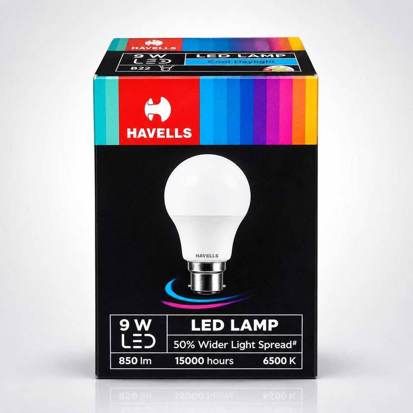 HAVELLS 9 W Eye Safety Compliance Round B22 D, B22 LED Bulb