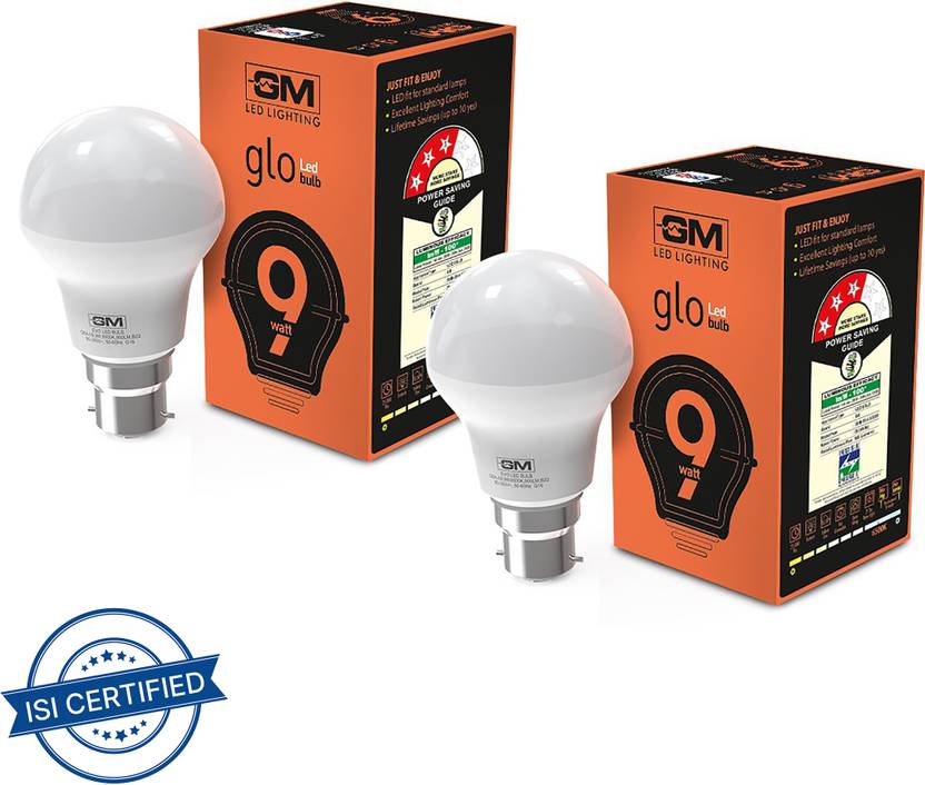 GM 9 W Basic Round B22 LED Bulb