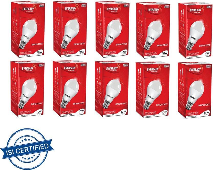 EVEREADY 10 W Standard B22 LED Bulb Price in India Buy EVEREADY 10 W