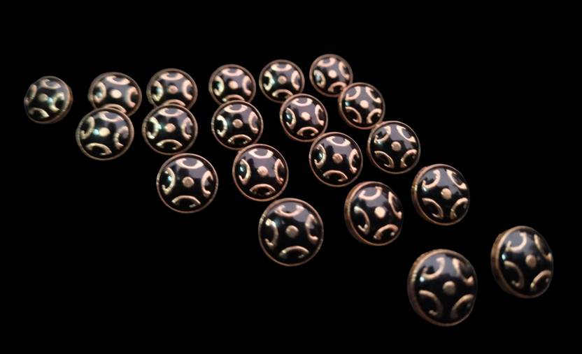 Buttongallery New stylish Black & Golden Kurta button Metal Buttons