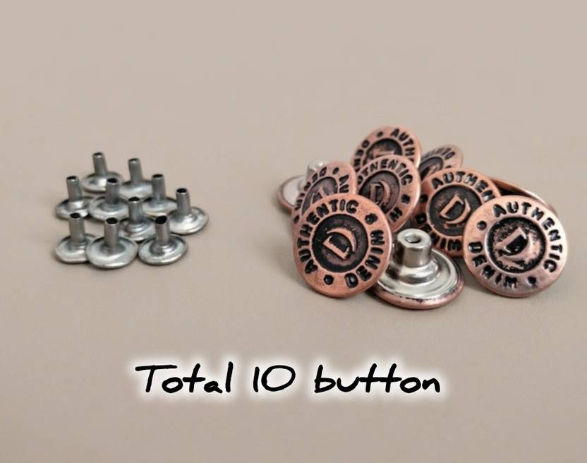 Buttongallery Vintage Style Metal Jeans Button for- jeans, denim jacket, pant, skirt & DIY Metal Buttons