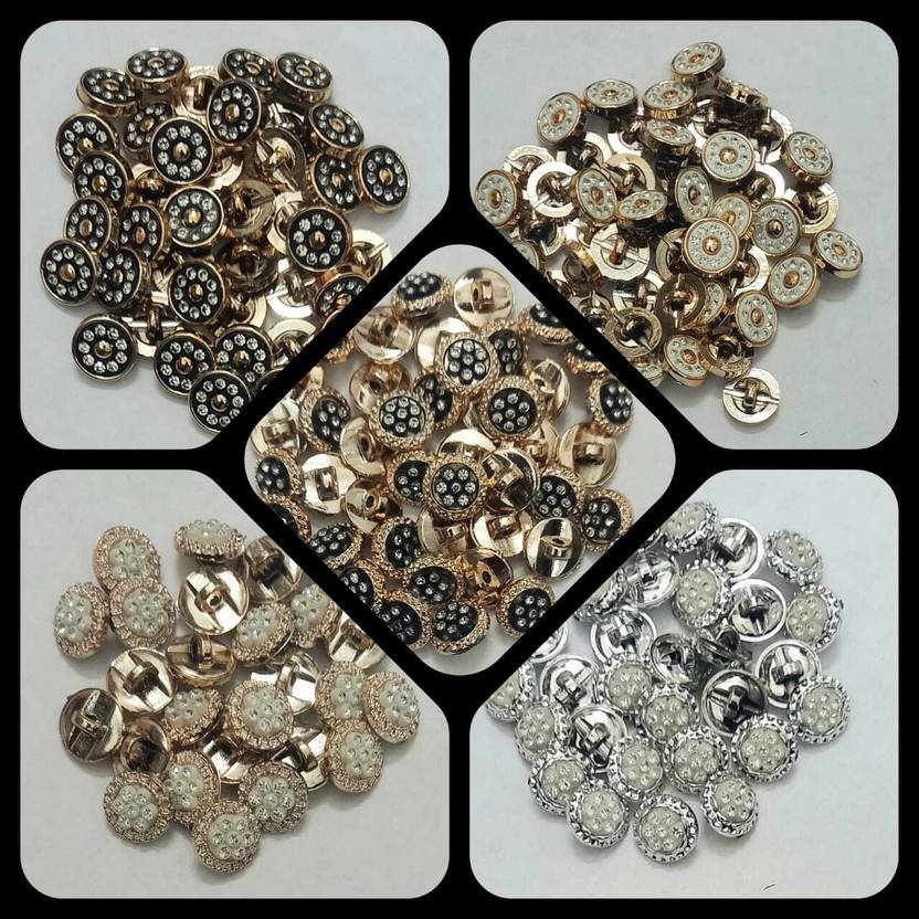 Yako Stone Setted Premium Sewing Button For Embroidery Dress Making Design Buttons Plastic Buttons