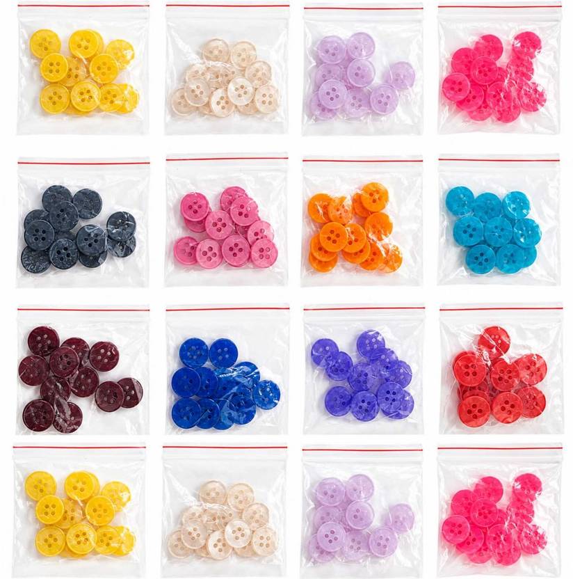 wishblog pack of 200 pcs Multicolored Shirt Buttons Button Plastic Buttons