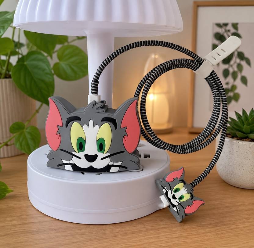 CAISHEN UNITED Tom Cartoon Charger Protector for Apple 18W/20W USB-C Adapter & Cable Cover Cable Protector