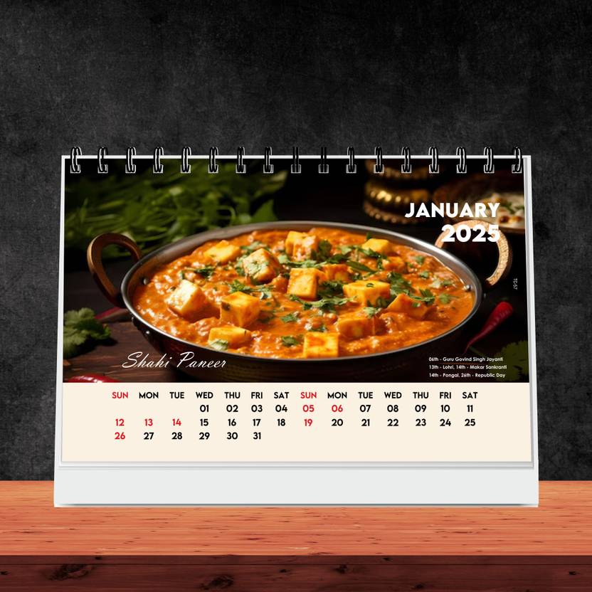 ESCAPER Indian Kitchen Vibes Calendar 2025 2025 Table Calendar Price in