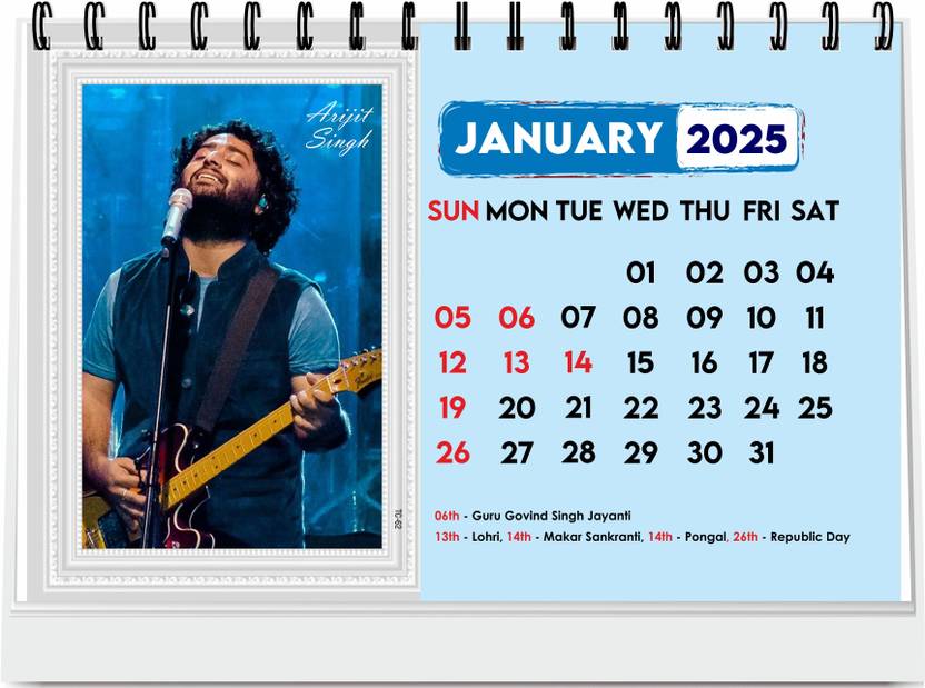 ESCAPER 2025 Bollywood Music Calendar Featuring Singers 2025 Table