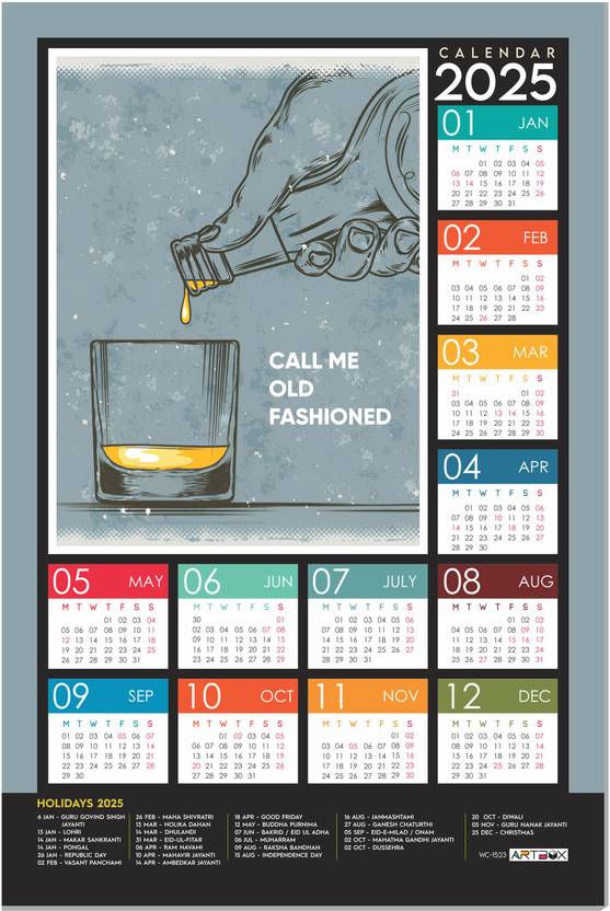 ARTBOX Call me old Fashioned Wall calendar 2025 2025 Wall Calendar