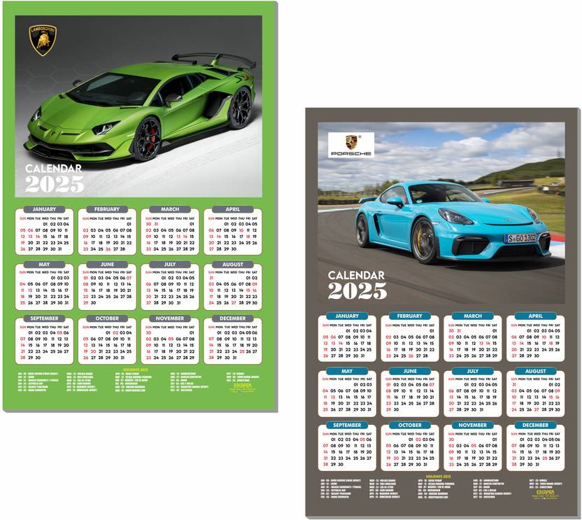 ESCAPER Car Wall Calendar 2025 hanging, Car Wall Calendar 2025 for Room