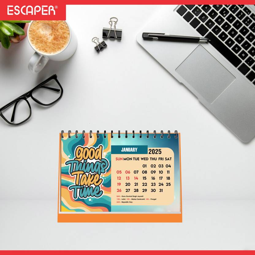 SADAFAL Good Things Motivational Desk Calendar 2025 Office