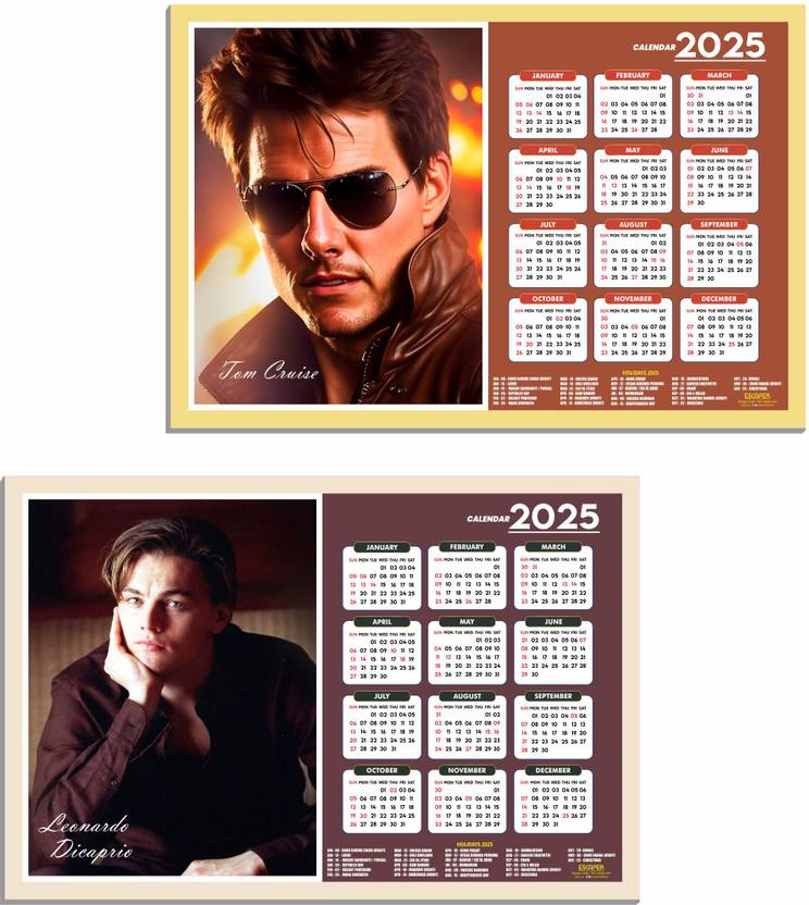 ESCAPER Tom Cruise and Leonardo Dicaprio Hollywood Actors Wall Calendar Calendar 2025 Flipkart