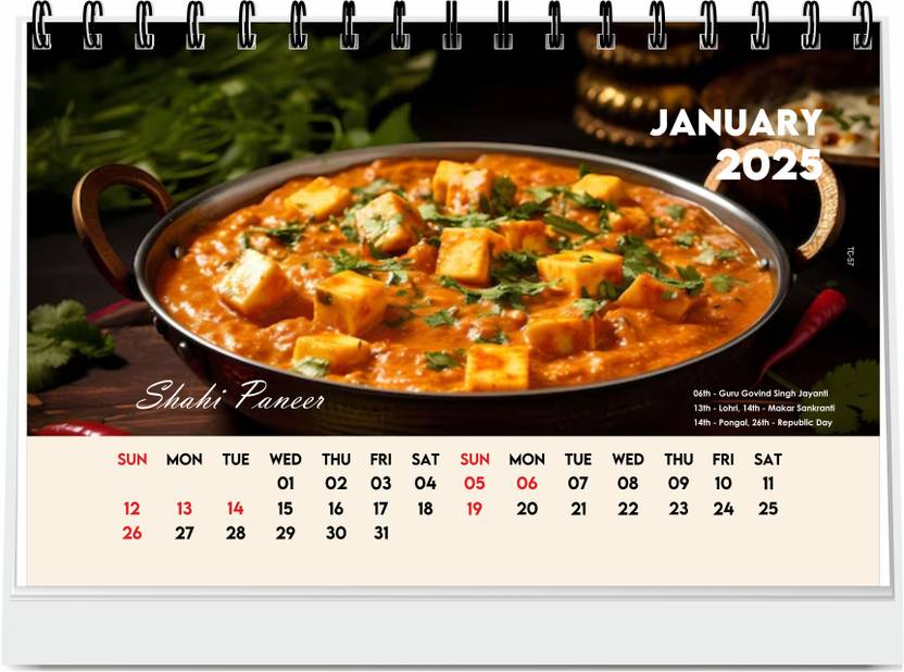 ESCAPER Rich Flavors Calendar 2025 for Restaurants 2025 Table Calendar Calendar 2025 Flipkart