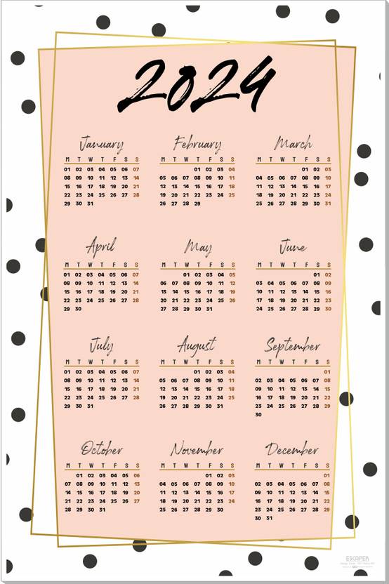 ESCAPER Polka Dots Theme Wall Calendar 2024 for office & home 2024 Wall