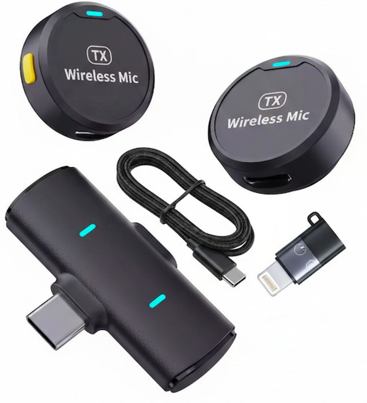 Inner M1 Dual Wireless Lavalier Mic with USB-C & Lightning - Image 1