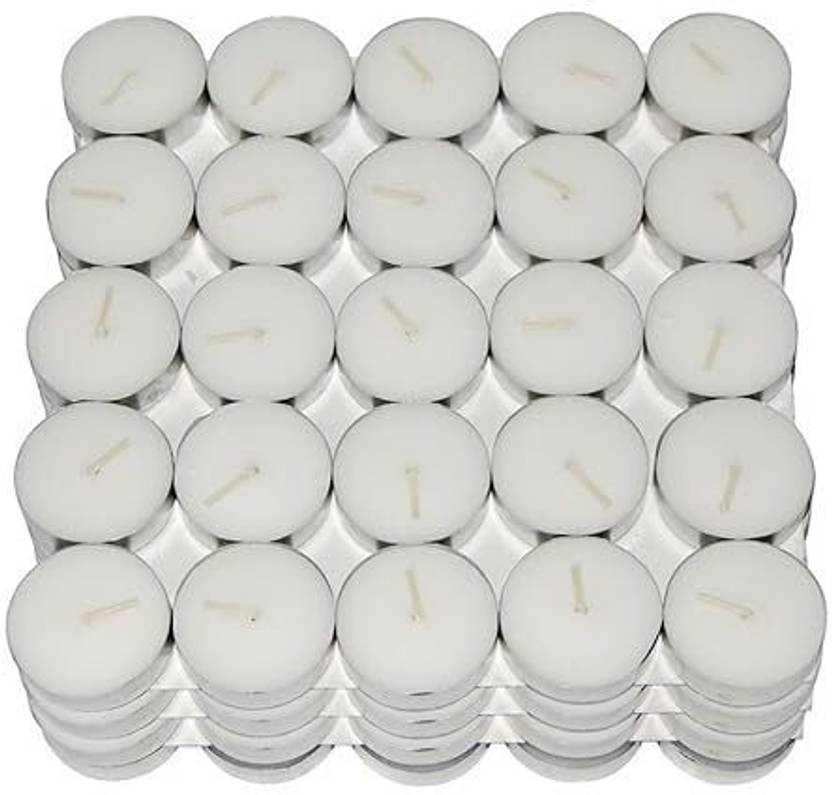 Artisyn Set of 10 Unscented Tea Light Candles Aluminium Tealight Holder Set