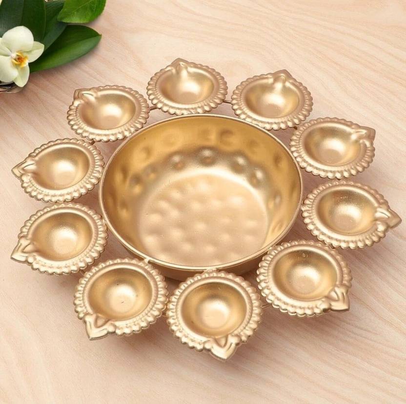 Enovetica Diya Urli Iron 10 - Cup Candle Holder