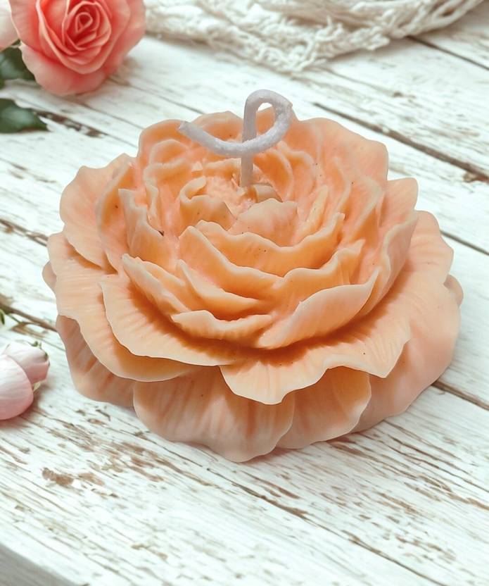 Ananya Crafts Soft Orange Peony Candle Candle