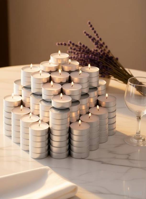 Silverlight Tea Lights Wex Candles Artificial Home Decoration Birthday Anniversary Festival Candle