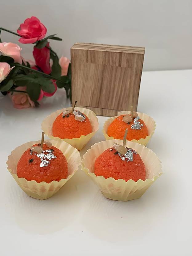 atorakushon Scented Motichoor Ladoo Candle Decorative Festive Diwali Puja Home Decor Candle