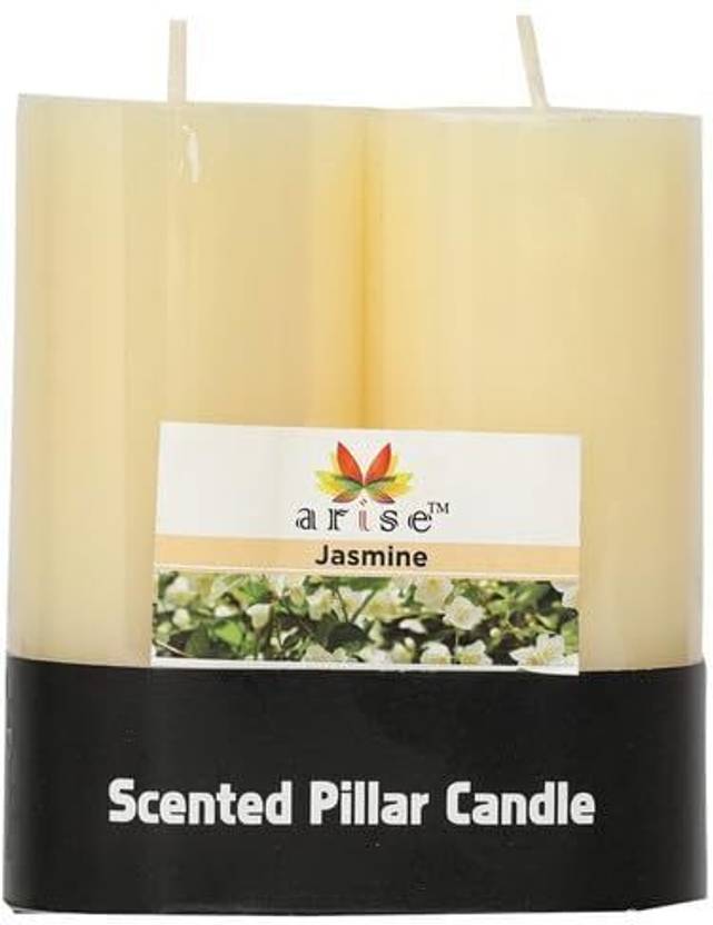 Areezo Jasmine Piller Candle Home Decor Jasmine Scented Candle Gift Set (Pack of 2) Candle