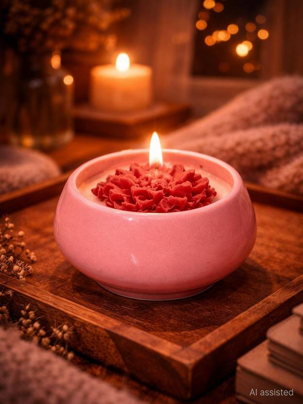 CandlitLand Blush Bloom Soy Wax Jar Scented Candle