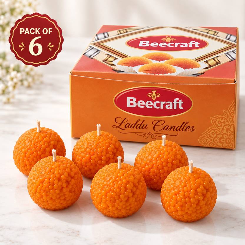 beecraft Decorative Laddu Candles, Ecofriendly Diwali Candles, Home Décor , Puja Décor Candle