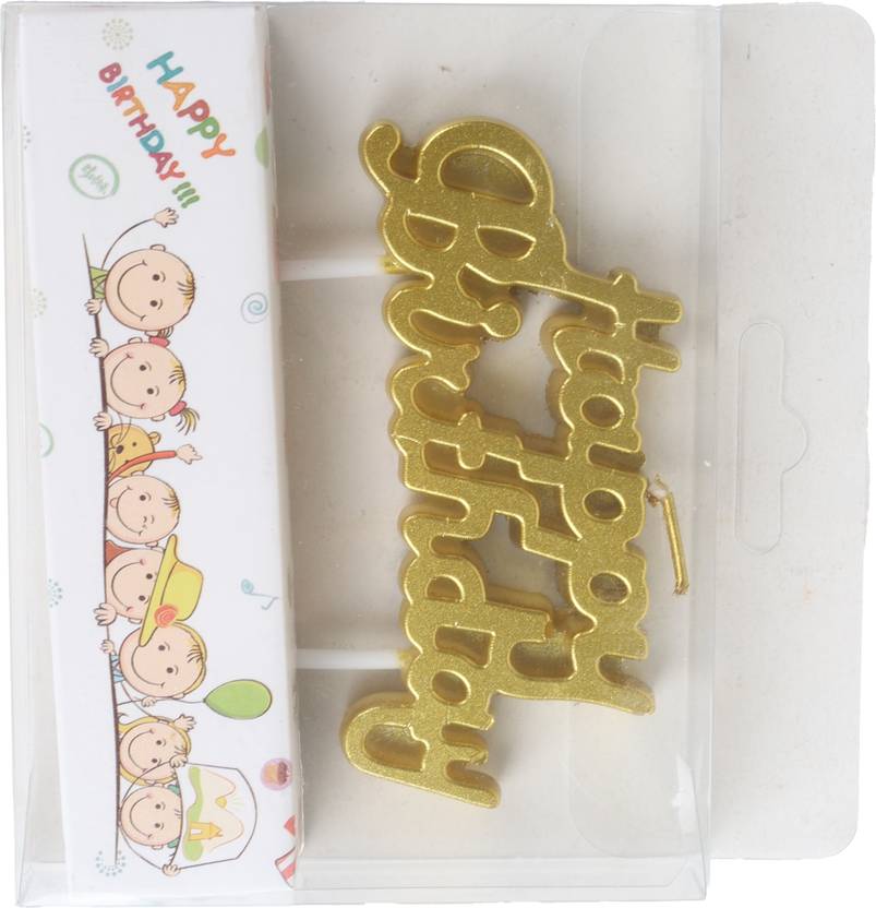 Quickoo Happy Birthday Candle Golden Candle