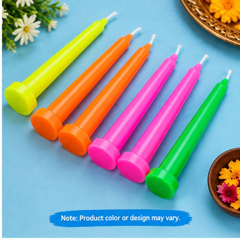 PURE AURA BY PAYAL Multicolor Decorative Stick Candles for Home Decor Diwali Puja Parties Occasions Candle
