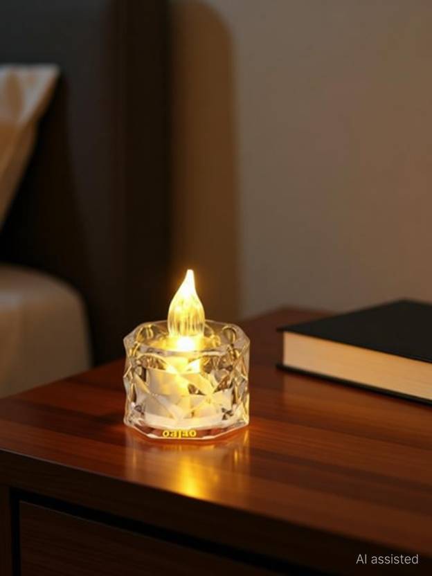 Silverlight 1 Pcs Acrylic Crystal For Home, Room, Festival diwali Decor Candle