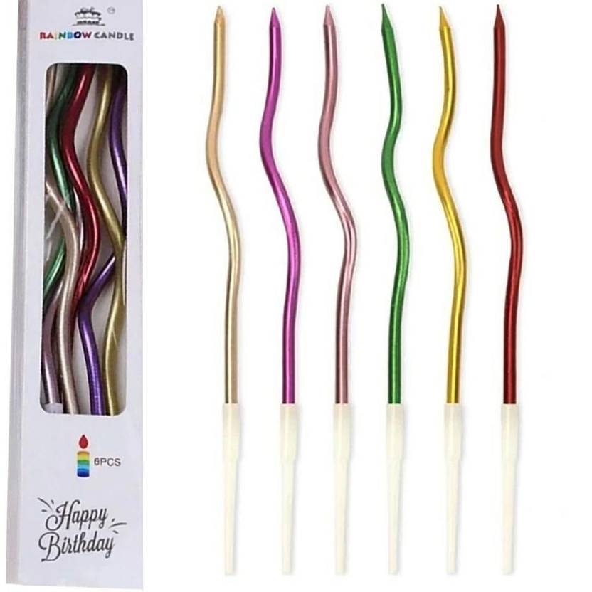 PopTheParty Multi Twisted Spiral Candles Long for Decortion Candle