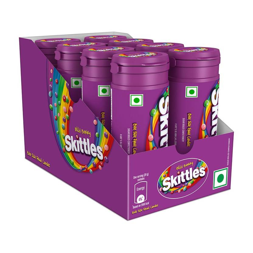 Skittles Wildberry Chewy Fruit Candy Pack | Bite-Size Fruit Candies | Fruity Flavours Wild Berry Skittles