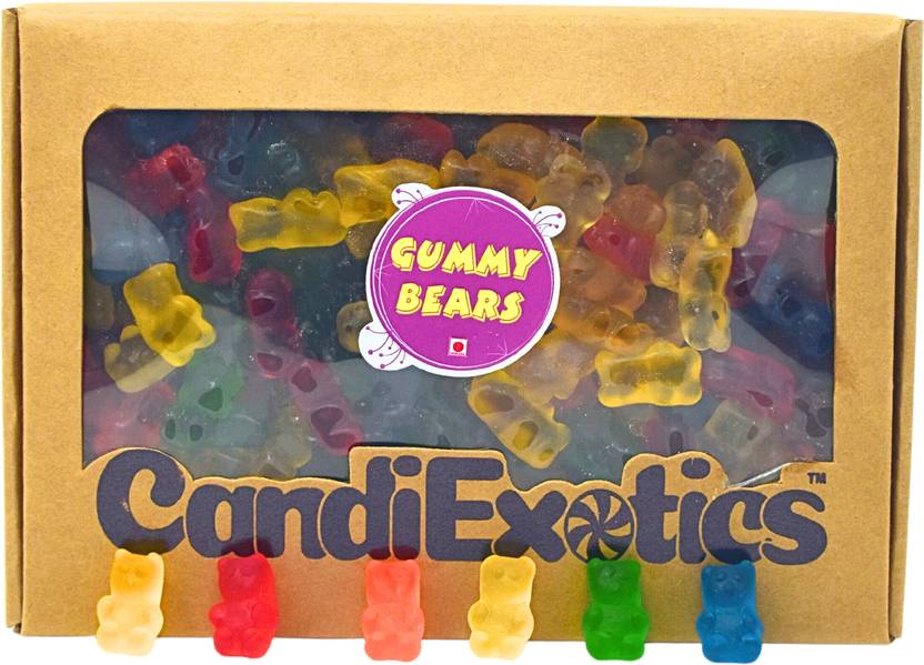 CANDIEXOTICS Gummy Bear Mix Candy Fruit Flavored Kraft Gift Box Mixed