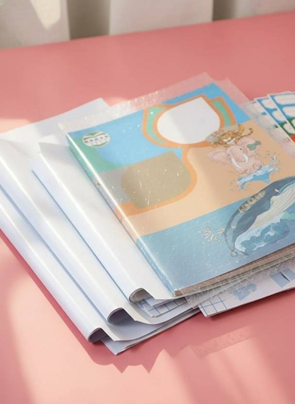 ABlue Clipper Clear Matte Book Cover Sticker for School Use Book Cover