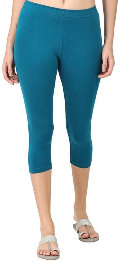 Robinbosky Capri Leggings Slim Women Blue Capri