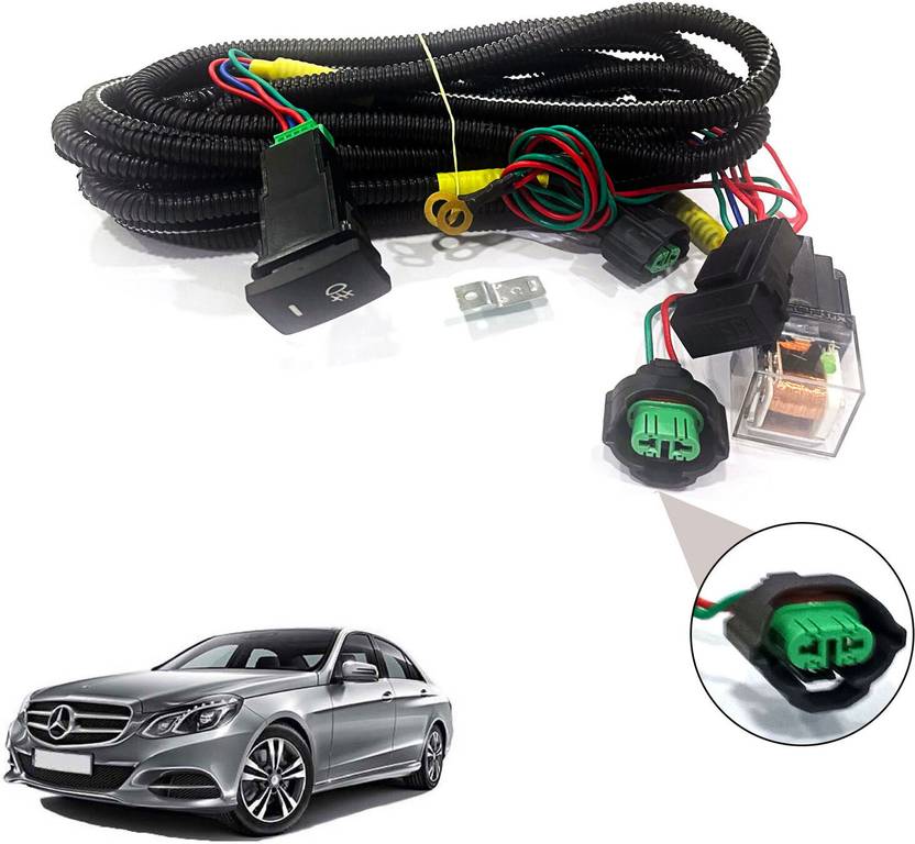 AUTO PEARL Wire kit with socket, relay, & switch for E220 Car Bulb