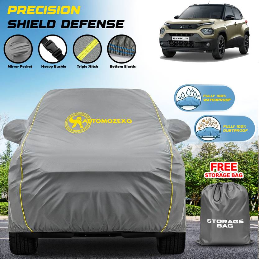 AUTOMOZEXO Car Cover For Tata Punch (With Mirror Pockets)