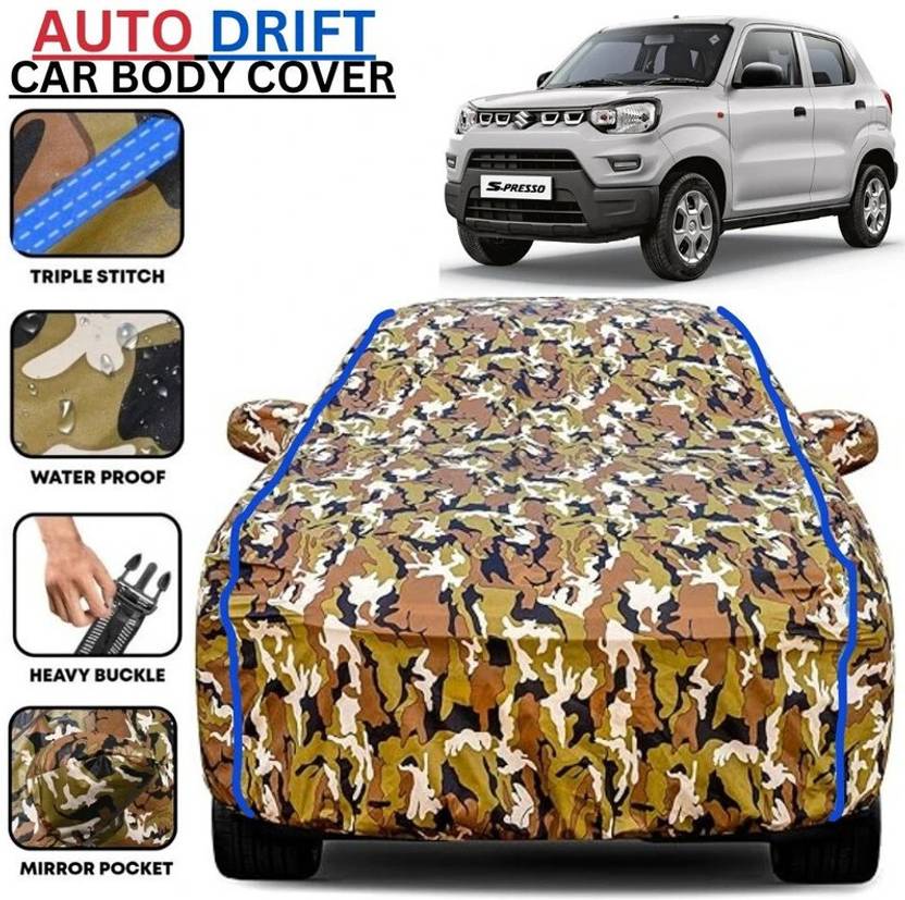 BOTAUTO Car Cover For Maruti Suzuki S-Presso, Universal For Car (With Mirror Pockets)
