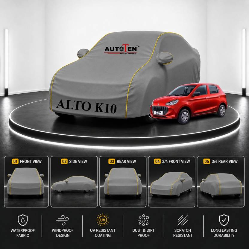 AutoTen Car Cover For Maruti Suzuki Alto K10 (With Mirror Pockets)