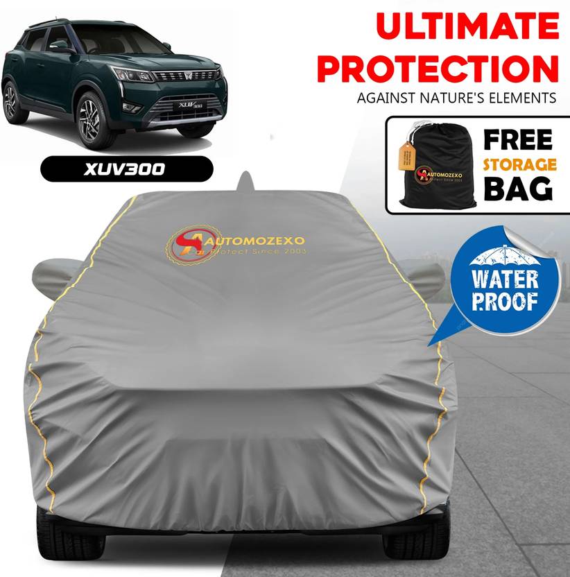AUTOMOZEXO Car Cover For Mahindra XUV 300, XUV300 W4 Petrol, XUV300 W8 AMT Diesel, XUV300 W6 Petrol (With Mirror Pockets)