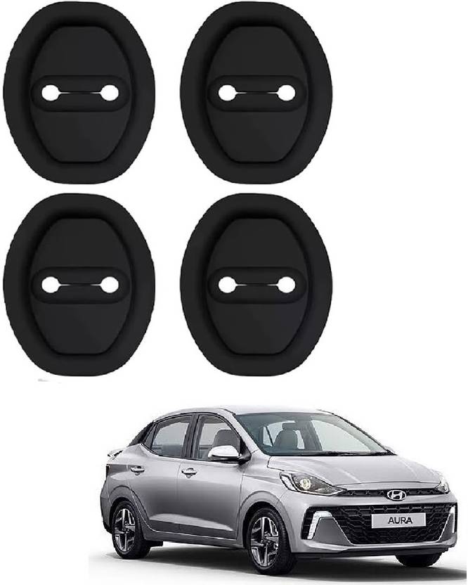ROSHNEER ENTERPRISES DOOR Lock Protector 4 PCS Silicone Rubber Latch Cover For AURA -011` Car Door Lock Actuator