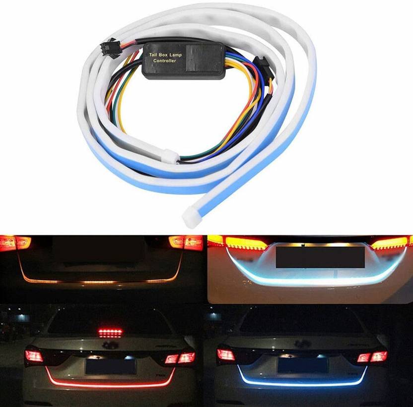 Car Boot Light Strip Dynamic Flux LED Strip Light, Universal Flexible LED Strip Light For Car Trunk Dynamic Atmosphere Lighting For Car Bonnet (Warm, 4M