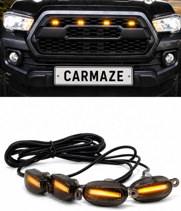 CARMAZE Universal Raptor Style LED Grill Lights 4 PCS for Car SUV Truck Car Fancy Lights