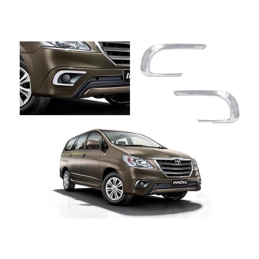 AMARIO Premium Quality Fog Lamp Chrome Cover For Innova Type 4(2013-2015) Set Of 2 Chrome Toyota Innova Front Garnish