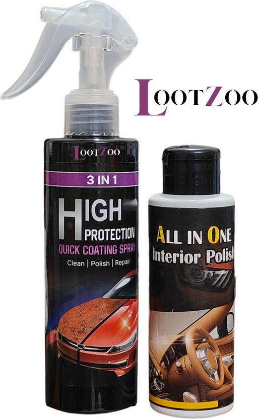 LootZoo 3 In 1 High Protection Car Coating Spray for Clean, Polish & Repair (200ml) All In One