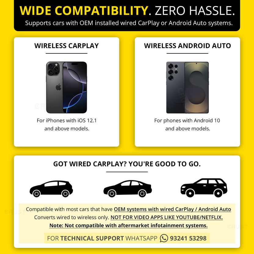 Crust AutoLink W30 Wireless CarPlay & Android Auto Adapter - Image 5