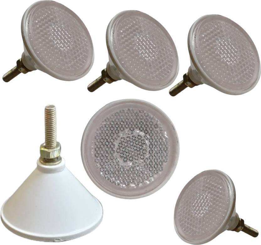 Apsmotiv Clear Reflector Round Shape Suitable for Auto,E-rickshaw,Cycle Universal Vehicle Car Reflector Light